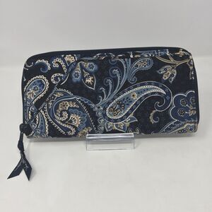 Vera Bradley Windsor Navy Zip Around Wallet Organizer NOS Vintage Fall 2006
